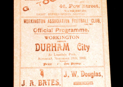Workington v Durham City 28.11.1925