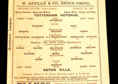 Tottenham Hotspur v Aston Villa 07.03.1903