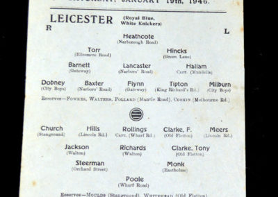Leicester V Peterborough 19.01.1946 Schools Shield Round 2
