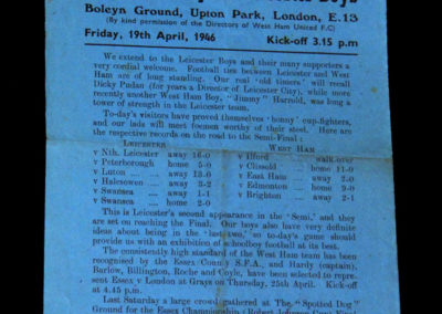 Leicester v West Ham 19.04.1946 Semi Final