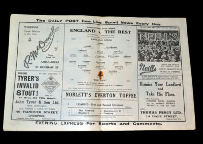 England v The Rest 12.03.1930 (International Trial at Liverpool)