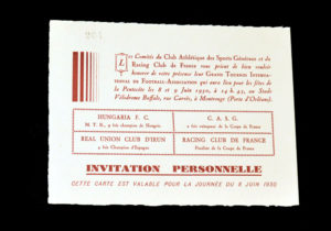 Racing Club Paris 08.06.1930 (admission card)