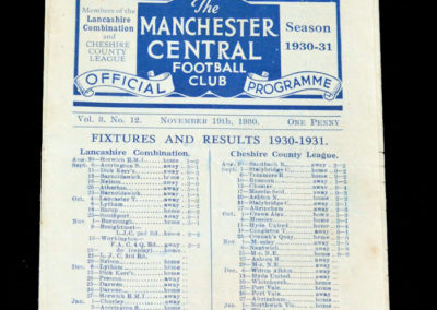 Manchester Central v Workington 19.11.1930