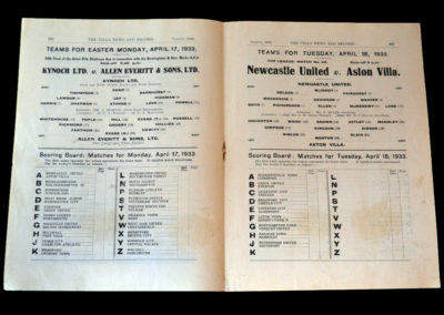 Aston Villa v Newcastle 15.04.1933 ( & 3 other games 18.04.1933 )