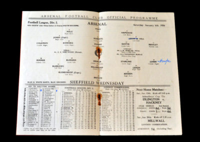Arsenal v Sheff Wed 06.01.1934