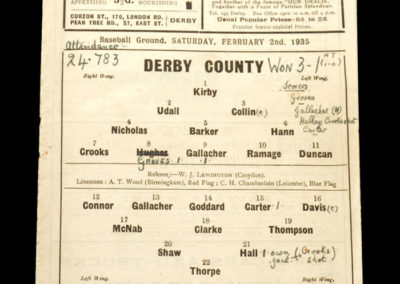 Derby v Sunderland 02.02.1935