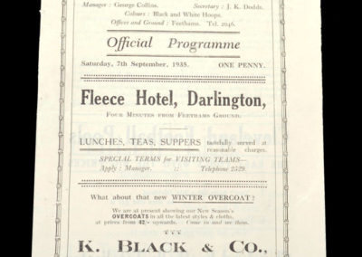 Darlington v Hartlepools 07.09.1935