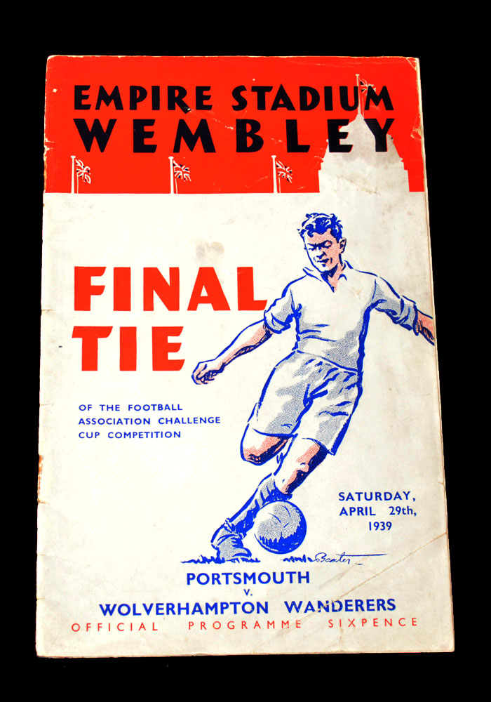 1939 FA Cup Final Poster Programme Portsmouth Wolves 