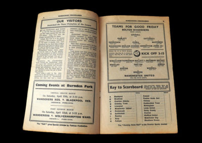 Bolton reserves v Man Utd Reserves 07.04.1939 | Bolton v Sunderland 08.04.1939