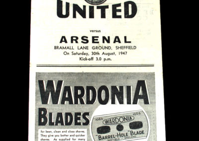 Arsenal v Sheffield United 30.08.1947