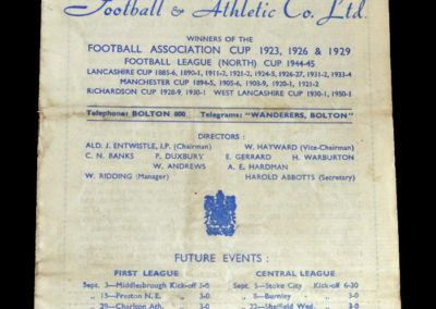 Man Utd v Bolton 01.09.1951