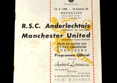 Anderlecht v Man Utd 12.09.1956 - a goal in a 2-0 win. United's 1st ever competitive European match.