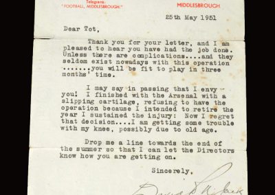 David Jack letter 25.05.1951 (referring to Arsenal and his retirement)