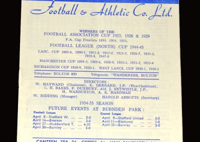 Bolton v West Brom 02.04.1955 2-4