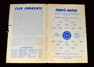 Coventry Res v Arsenal Res 02.04.1955