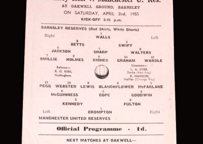 Barnsley Res v Man Utd Res 02.04.1955