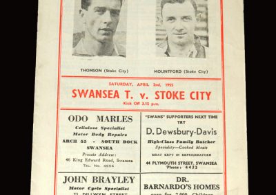 Swansea v Stoke 02.04.1955 3-5