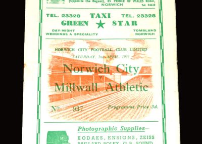 Norwich v Millwall 02.04.1955 2-1