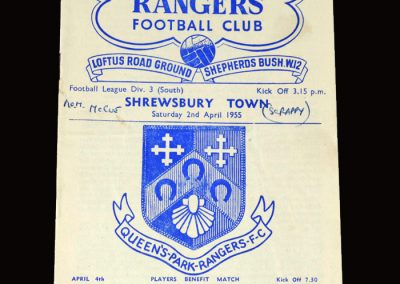 QPR V Shrewbury Town 02.04.1955 2-0