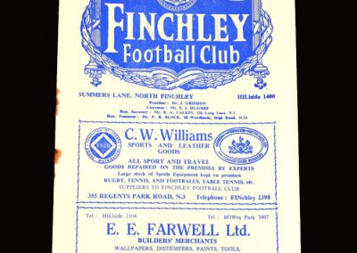 Finchley v Tooting 02.04.1955