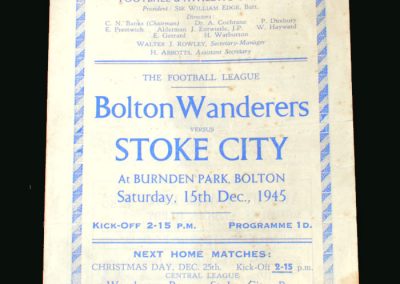 Bolton v Stoke 15.12.1945