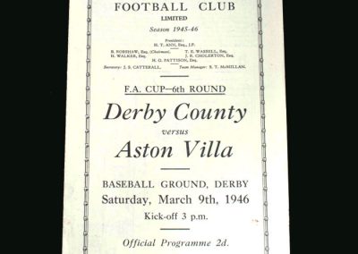 Derby v Aston Villa 09.03.1946 (FA Cup 6th Round 2nd Leg)