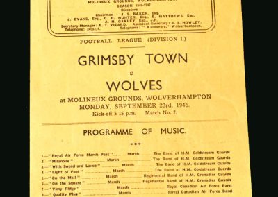 Wolves v Grimsby 23.09.1946