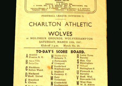 Wolves v Charlton 15.03.1947