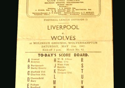 Wolves v Liverpool 31.05.1947