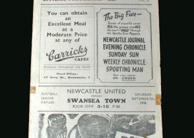 Newcastle v Swansea 07.09.1946