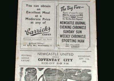 Newcastle v Coventry 11.09.1946