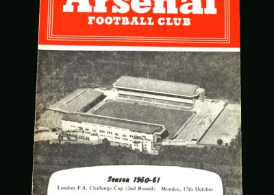 Spurs v Arsenal 17.10.1960 (London Challenge)