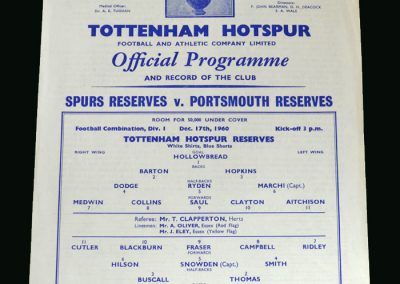 Spurs v Portsmouth 17.12.1960