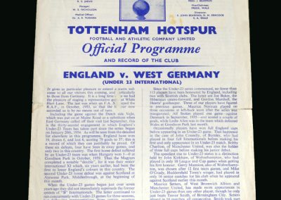 England v West Germany 15.03.1961 (Under 23)