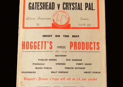 Gateshead v Crystal Palace 31.10.1959