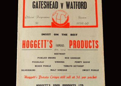 Gateshead v Watford 28.11.1959
