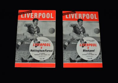 Liverpool v Notts Forest 28.08.1963 | Liverpool v Blackpool 31.08.1963