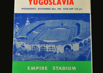 England v Yugoslavia 28.11.1956