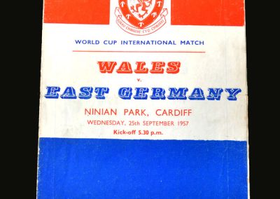 Wales v East Germany 25.09.1957