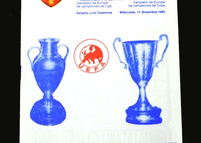 Valencia v Forest 17.12.1980 (European Super Cup 2nd Round)