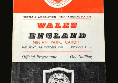 England v Wales 19.10.1957