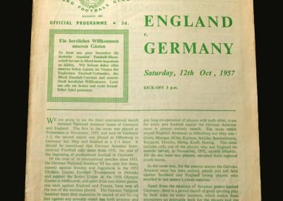 England v Germany 12.10.1957 (Amateur Match)
