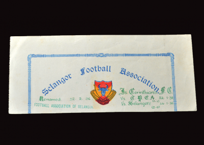 Selangor 22/24.01.1938 (Competition Ticket)