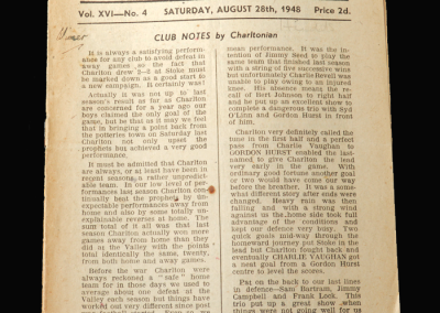 Charlton v Huddersfield 28.08.1948