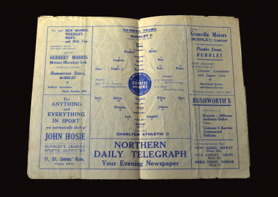 Charlton v Burnley 31.08.1948