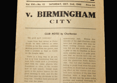Charlton v Birmingham 02.10.1948