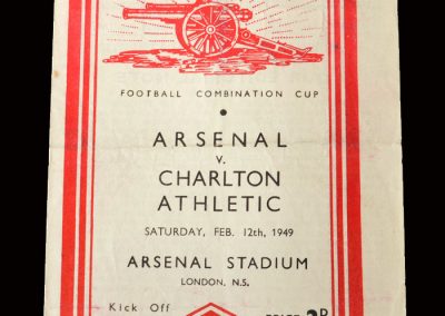 Charlton Reserves v Arsenal Reserves 12.02.1949