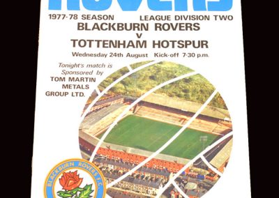 Spurs v Blackburn 24.08.1977