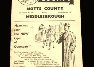 Notts County v Middlesbrough 16.11.1957