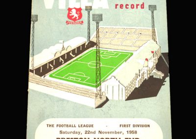 Preston v Aston Villa 22.11.1958